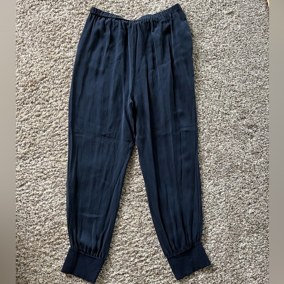 Theory Navy Silk Joggers - Picture 6 of 6